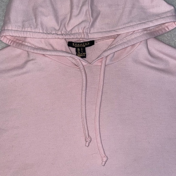 Cropped Hoodie Tshirt Light Pink - Picture 3 of 5